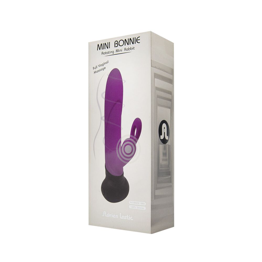 Вібратор з обертанням стовбура adrien lastic mini bonnie з петелькою для пальчика Вібратор з обертанням стовбура adrien lastic mini bonnie з петелькою для пальчика