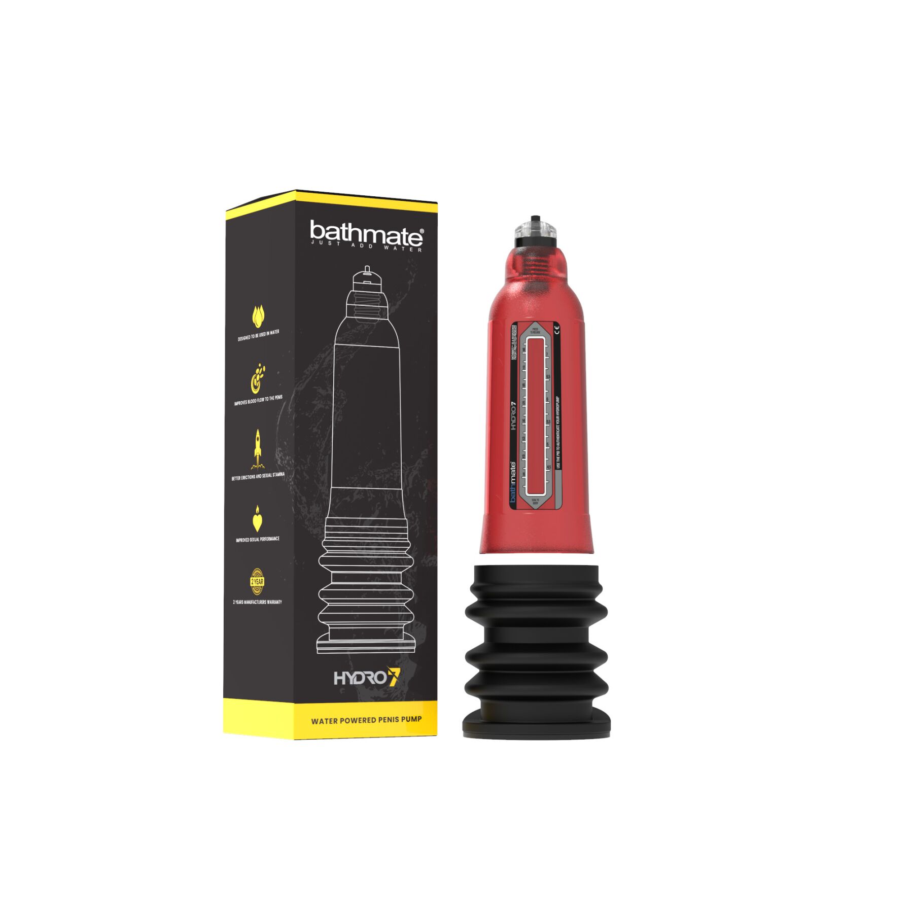 Гідропомпа bathmate hydro 7 red, для члена довжиною від 12,5 до 18 см, діаметр до 5 см Гідропомпа bathmate hydro 7 red, для члена довжиною від 12,5 до 18 см, діаметр до 5 см
