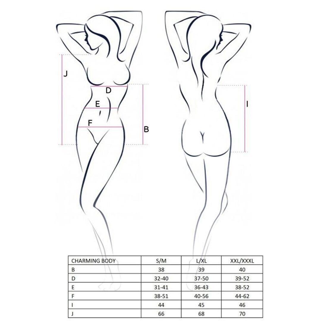 Боді passion charming body xxl/xxxl, black Боді passion charming body xxl/xxxl, black