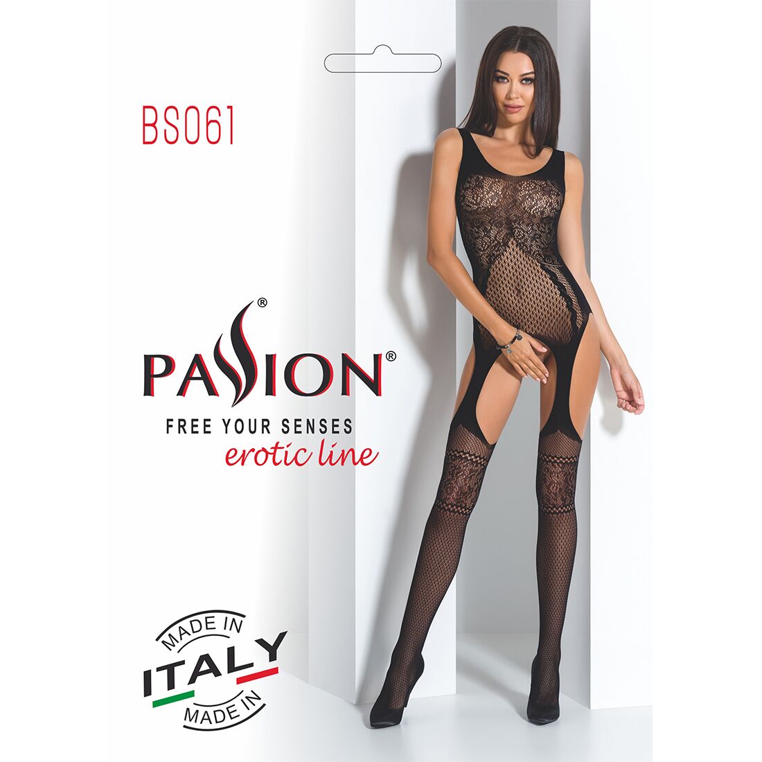 Бодістокінг passion bs061 black, комбінезон, імітація панчіх Бодістокінг passion bs061 black, комбінезон, імітація панчіх