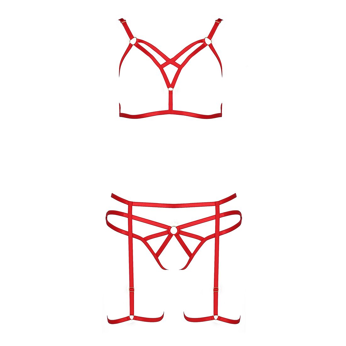Комплект білизни passion exclusive magali set openbra xxl/xxxl, red, стрепи, ліф, трусики і пояс Комплект білизни passion exclusive magali set openbra xxl/xxxl, red, стрепи, ліф, трусики і пояс