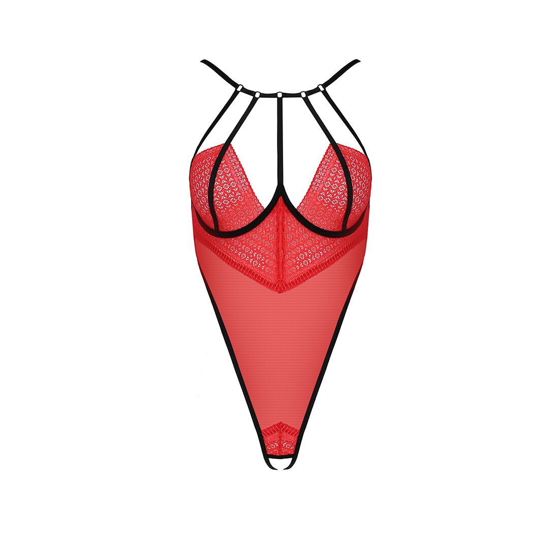 Боді з високим вирізом стегна passion exclusive akita body s/m, red Боді з високим вирізом стегна passion exclusive akita body s/m, red