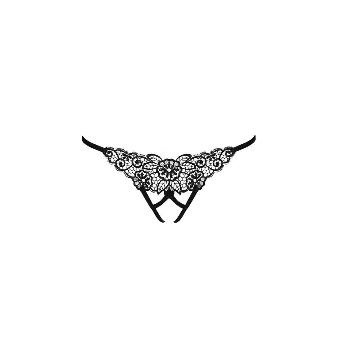 Трусики мереживні з доступом passion exclusive violante thong l/xl, black Трусики мереживні з доступом passion exclusive violante thong l/xl, black