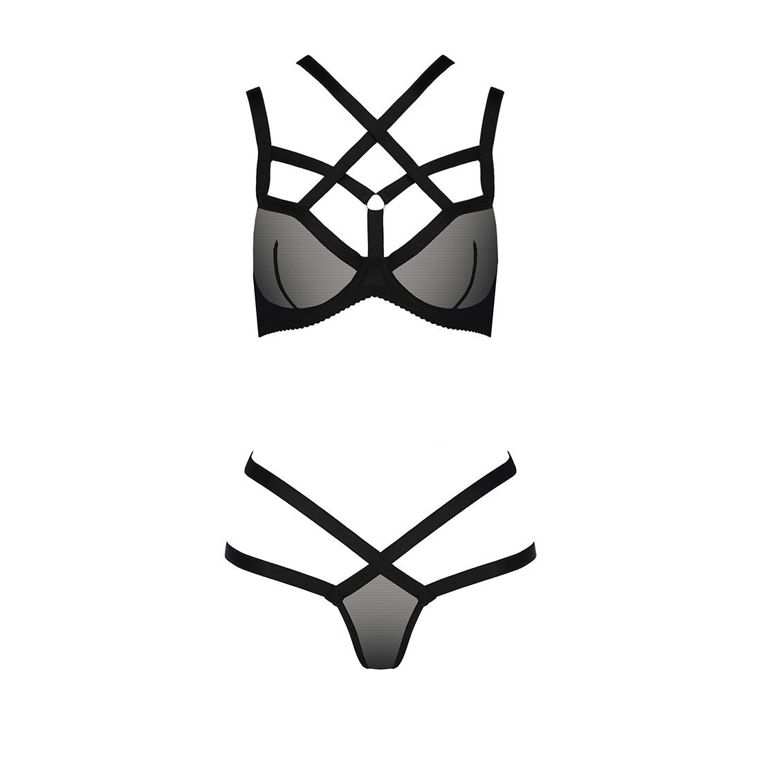 Комплект білизни passion exclusive hagar set s/m, black, стрепи, трусики та ліф Комплект білизни passion exclusive hagar set s/m, black, стрепи, трусики та ліф