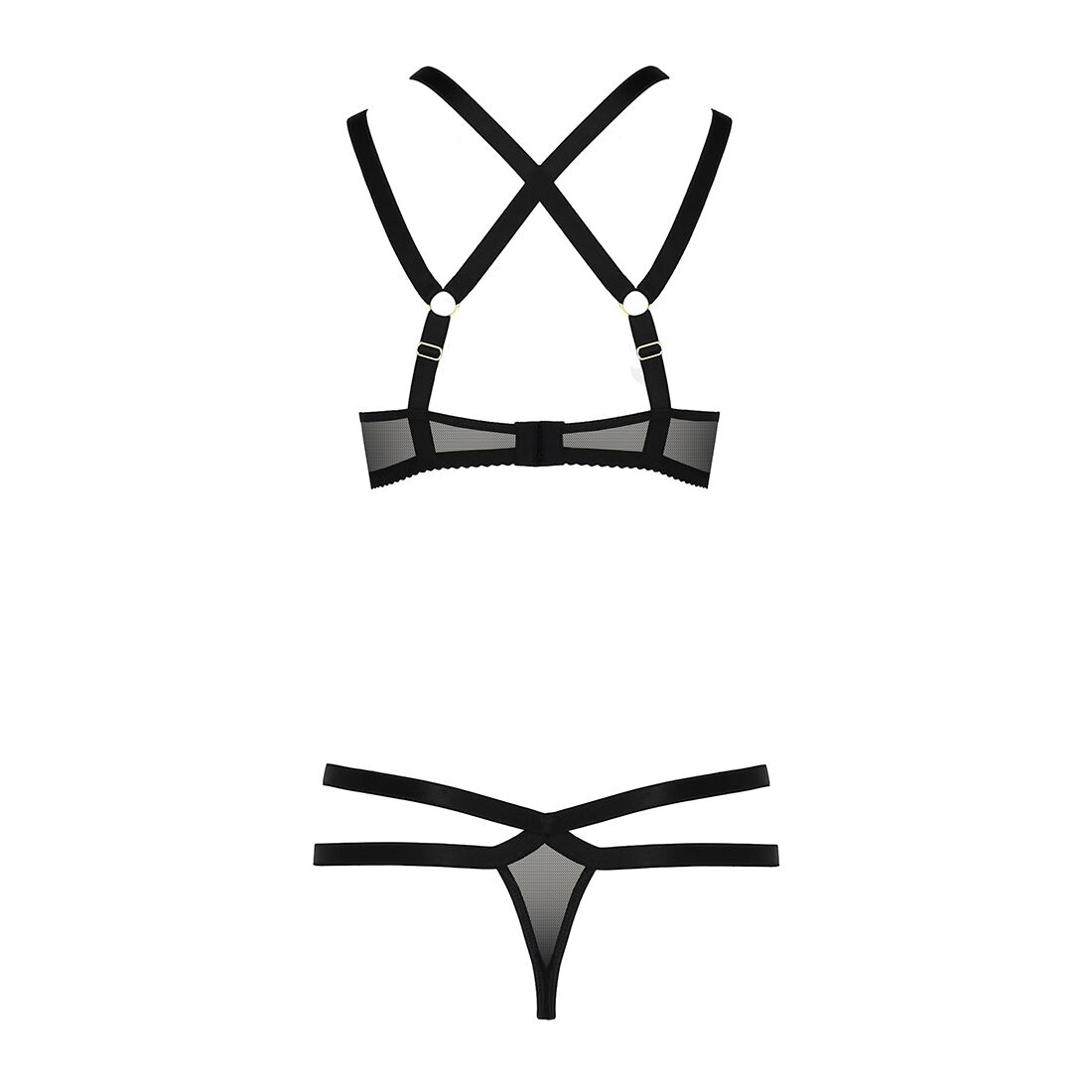 Комплект білизни passion exclusive hagar set s/m, black, стрепи, трусики та ліф Комплект білизни passion exclusive hagar set s/m, black, стрепи, трусики та ліф