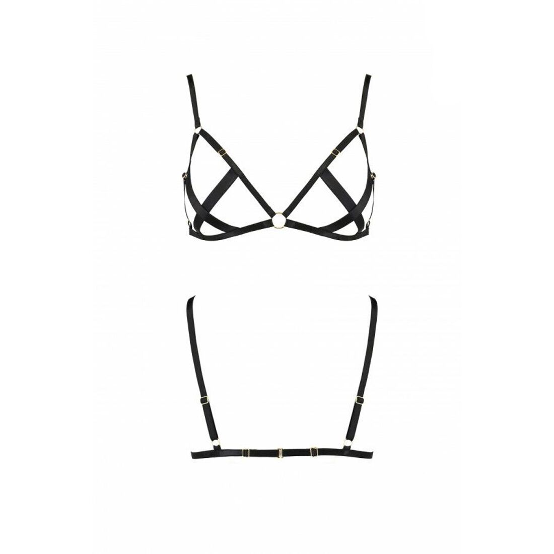 Відкритий бюстгальтер стрепи passion exclusive nicky bra l/xl, black Відкритий бюстгальтер стрепи passion exclusive nicky bra l/xl, black
