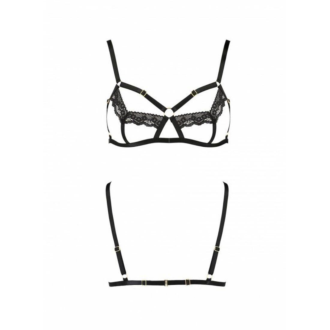 Бюстгальтер стрепи з мереживом passion exclusive solon bra s/m, black Бюстгальтер стрепи з мереживом passion exclusive solon bra s/m, black