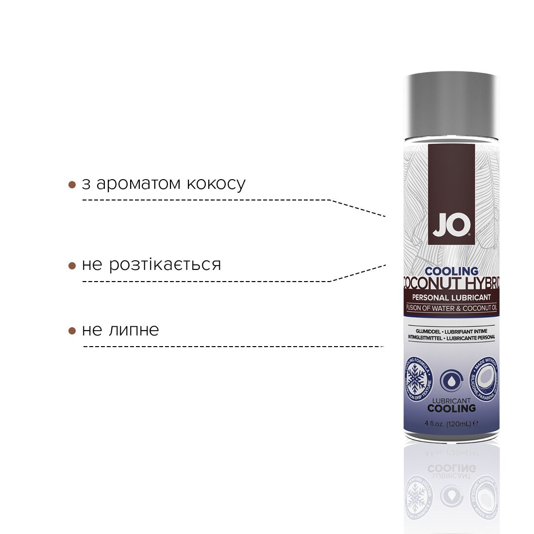 Охолоджувальна змазка крем з кокосовою олією jo coconut hybrid cooling (120 мл) біла Охолоджувальна змазка крем з кокосовою олією jo coconut hybrid cooling (120 мл) біла
