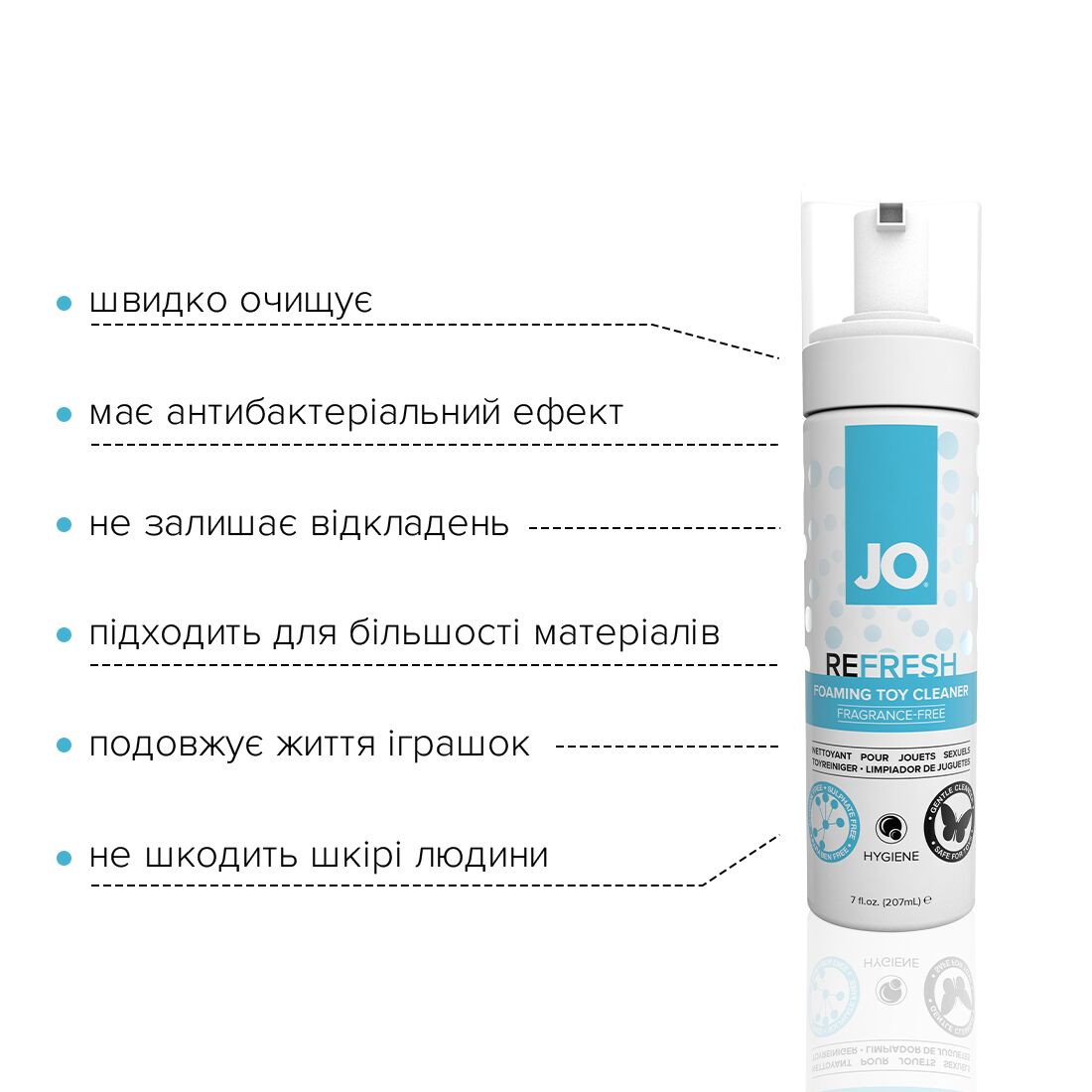 М’яка пінка для очищення іграшок jo refresh (207 мл) дезінфікує, проникає глибоко М’яка пінка для очищення іграшок jo refresh (207 мл) дезінфікує, проникає глибоко