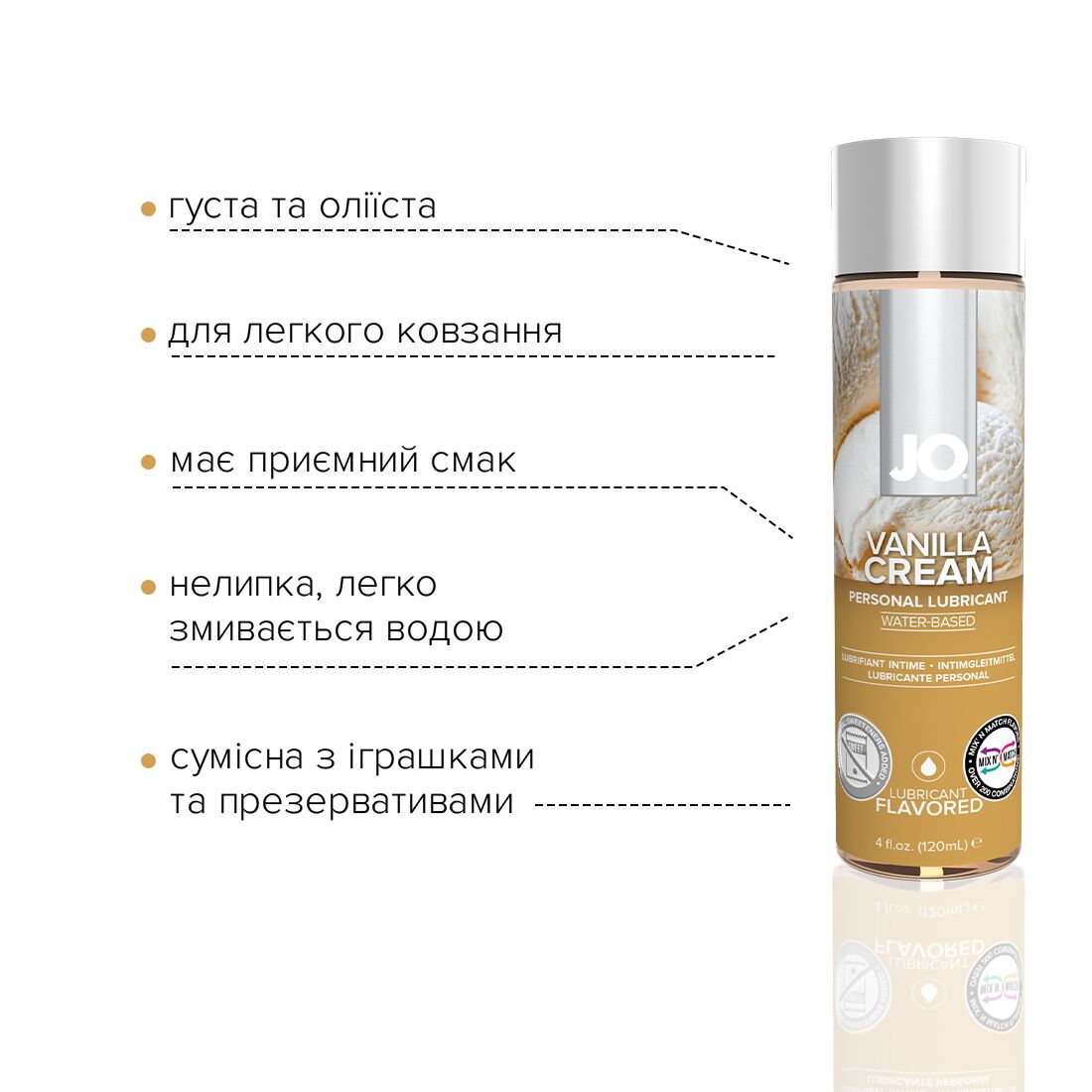 Змазка на водній основі jo h2o — vanilla cream (120 мл) без цукру, рослинний гліцерин Змазка на водній основі jo h2o — vanilla cream (120 мл) без цукру, рослинний гліцерин