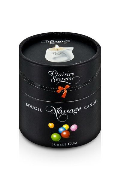 Масажна свічка plaisirs secrets bubble gum (80 мл) подарункова упаковка, керамічний посуд Масажна свічка plaisirs secrets bubble gum (80 мл) подарункова упаковка, керамічний посуд