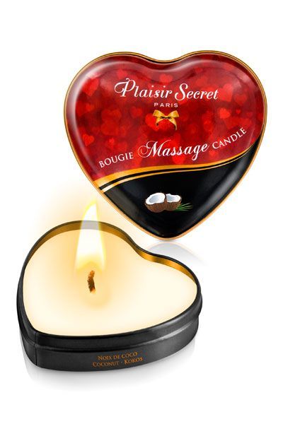 Масажна свічка серце plaisirs secrets coconut (35 мл) Масажна свічка серце plaisirs secrets coconut (35 мл)