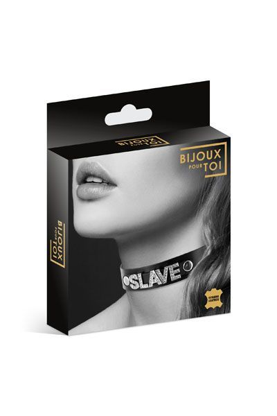 Чокер зі стразами bijoux pour toi slave, натуральна шкіра Чокер зі стразами bijoux pour toi slave, натуральна шкіра