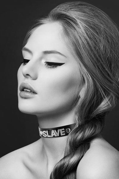 Чокер зі стразами bijoux pour toi slave, натуральна шкіра Чокер зі стразами bijoux pour toi slave, натуральна шкіра