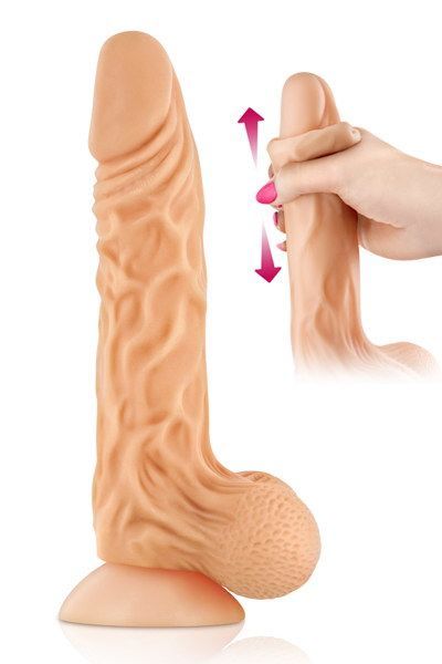 Фалоімітатор із рухомою крайньою плоттю real body — real max, діаметр 4,3 см, tpe Фалоімітатор із рухомою крайньою плоттю real body — real max, діаметр 4,3 см, tpe