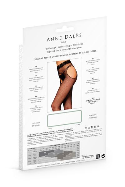 Колготки панчохи з поясом anne de ales morgane t1 black, дрібна сіточка, з доступом Колготки панчохи з поясом anne de ales morgane t1 black, дрібна сіточка, з доступом