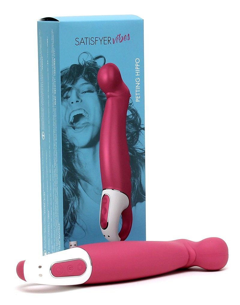 Потужний вібратор satisfyer vibes petting hippo з гнучким стовбуром, літій силікон, 12 режимів Потужний вібратор satisfyer vibes petting hippo з гнучким стовбуром, літій силікон, 12 режимів