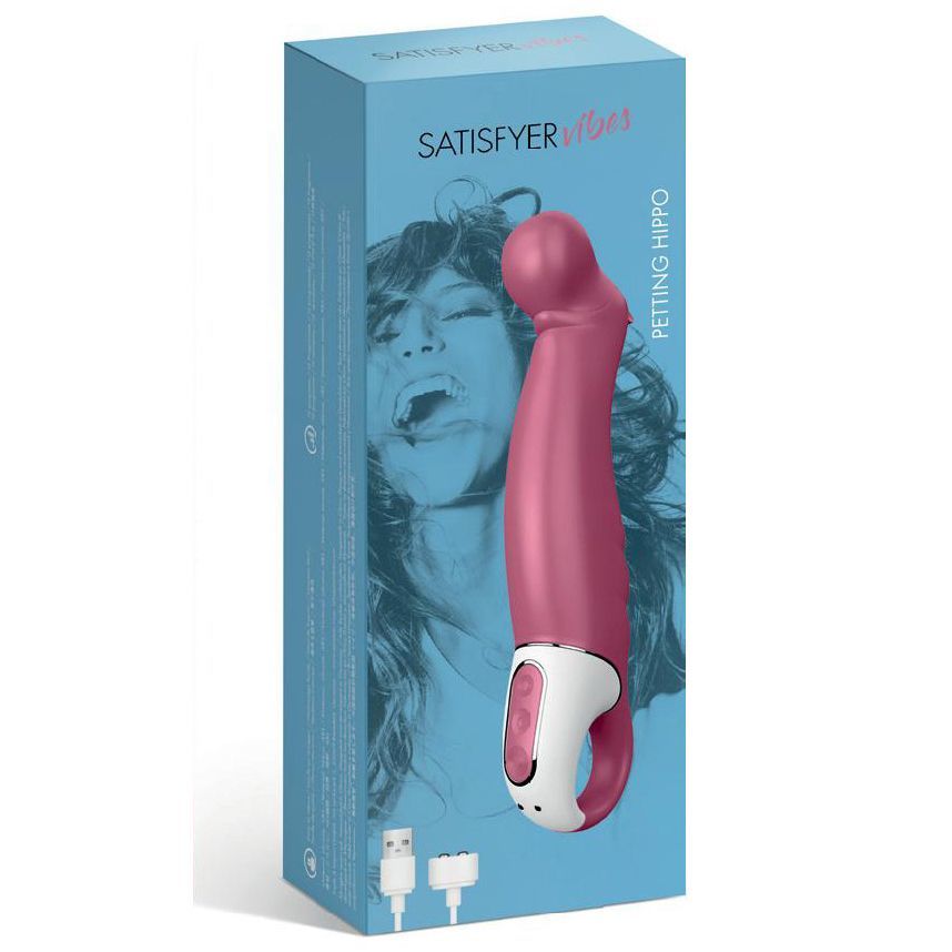 Потужний вібратор satisfyer vibes petting hippo з гнучким стовбуром, літій силікон, 12 режимів Потужний вібратор satisfyer vibes petting hippo з гнучким стовбуром, літій силікон, 12 режимів