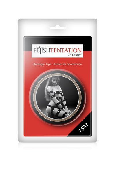 Скотч для бондажу fetish tentation black (15м), не липне до шкіри і волосків, тільки сам до себе Скотч для бондажу fetish tentation black (15м), не липне до шкіри і волосків, тільки сам до себе