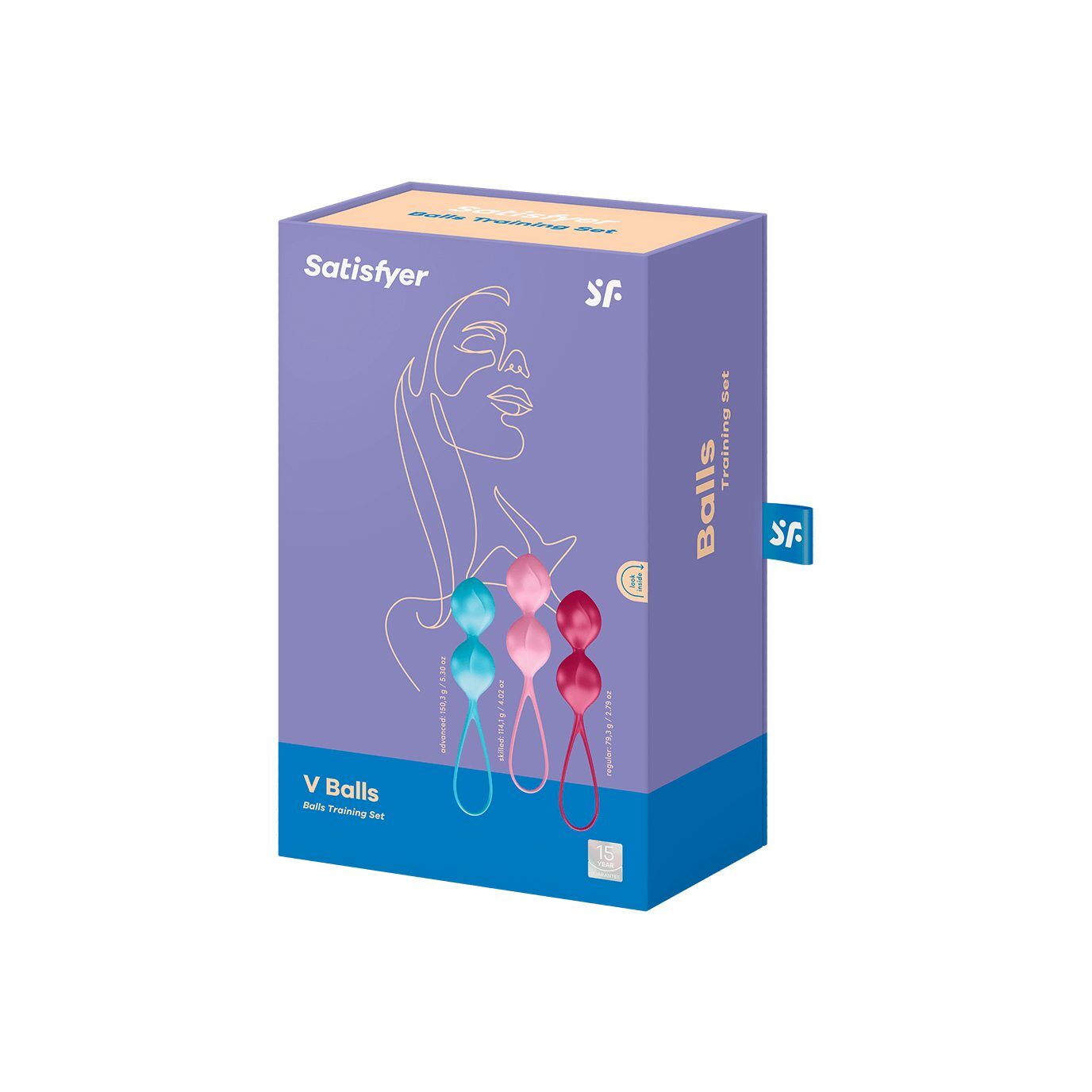 Вагінальні кульки satisfyer v balls (3 пари), діаметр 3,4 см, маса 79 114 150г, монолітні Вагінальні кульки satisfyer v balls (3 пари), діаметр 3,4 см, маса 79 114 150г, монолітні