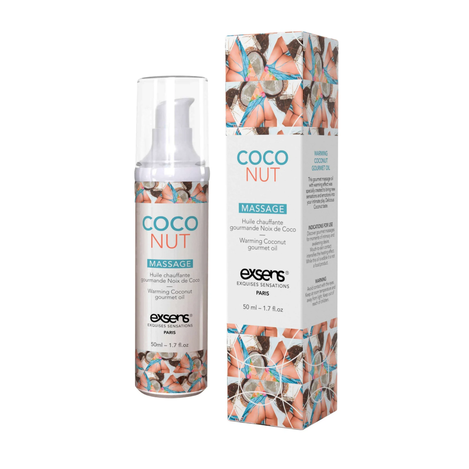 Масажна олія exsens coconut 50 мл розігріває, без цукру, без парабенів, їстівне Масажна олія exsens coconut 50 мл розігріває, без цукру, без парабенів, їстівне