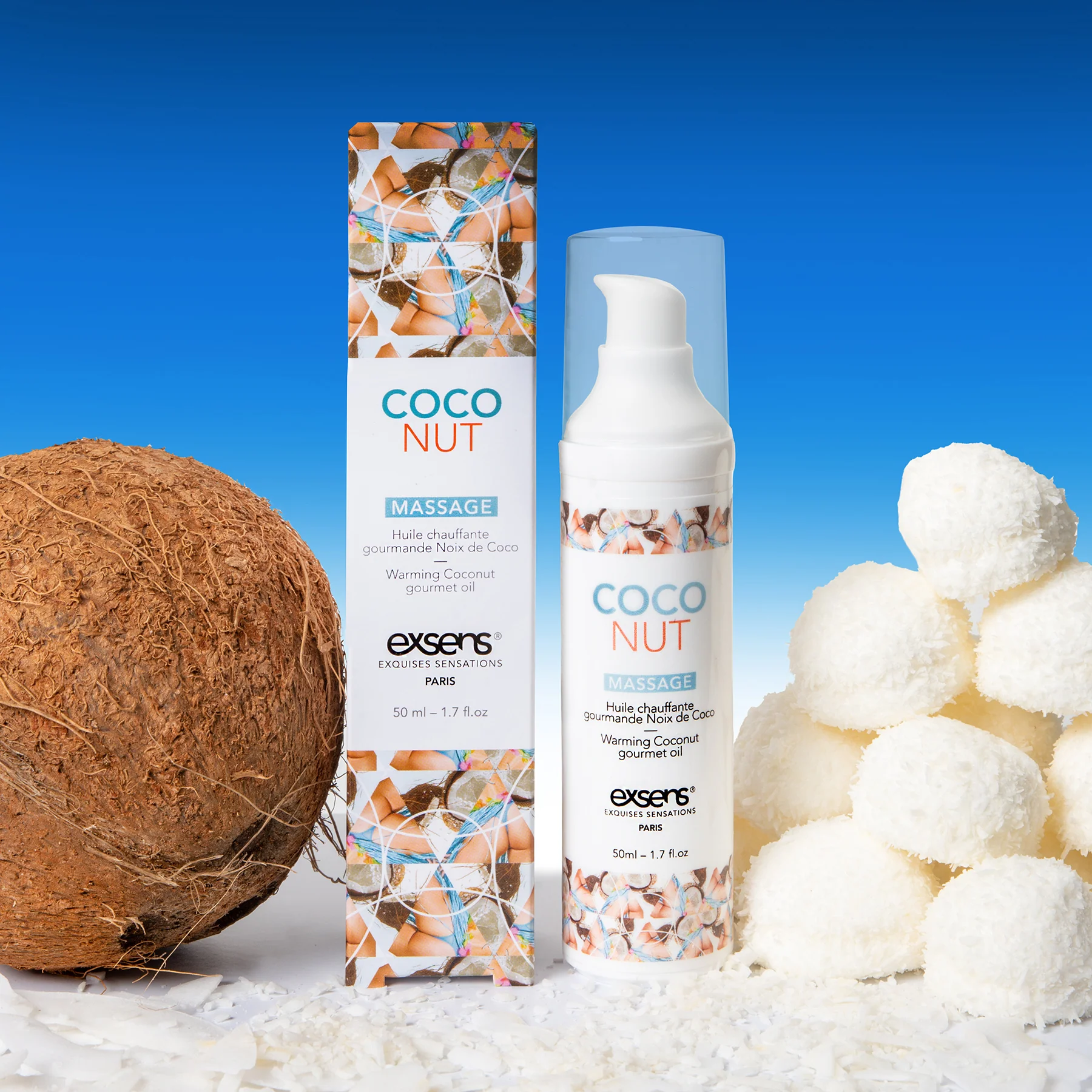 Масажна олія exsens coconut 50 мл розігріває, без цукру, без парабенів, їстівне Масажна олія exsens coconut 50 мл розігріває, без цукру, без парабенів, їстівне