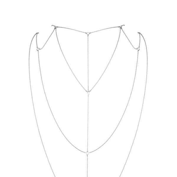 Ланцюжок для спини bijoux indiscrets magnifique back and cleavage chain silver, прикраса для тіла