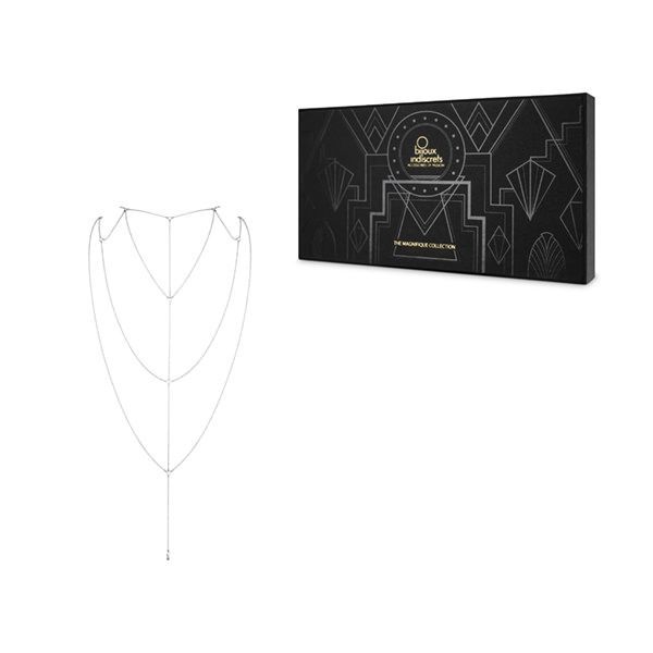 Ланцюжок для спини bijoux indiscrets magnifique back and cleavage chain silver, прикраса для тіла