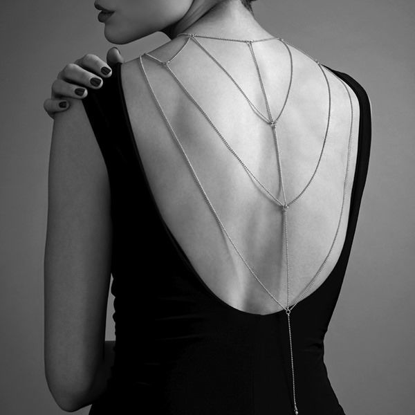 Ланцюжок для спини bijoux indiscrets magnifique back and cleavage chain silver, прикраса для тіла