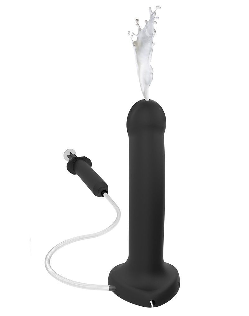 Фалоімітатор, що кінчає strap on me dildo cum black, діаметр 3,6 см, силікон, насадка для страпону Фалоімітатор, що кінчає strap on me dildo cum black, діаметр 3,6 см, силікон, насадка для страпону