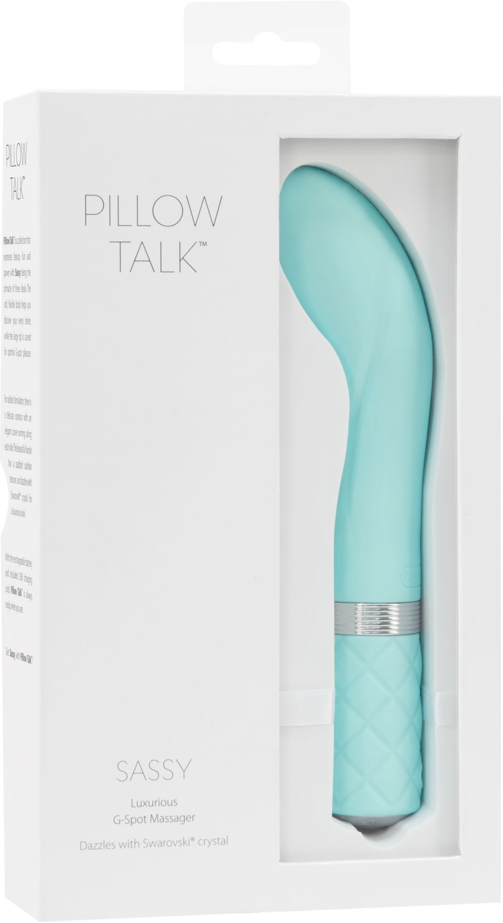 Розкішний вібратор pillow talk sassy teal з кристалом Сваровські для точки g, подарункова упаковка Розкішний вібратор pillow talk sassy teal з кристалом Сваровські для точки g, подарункова упаковка