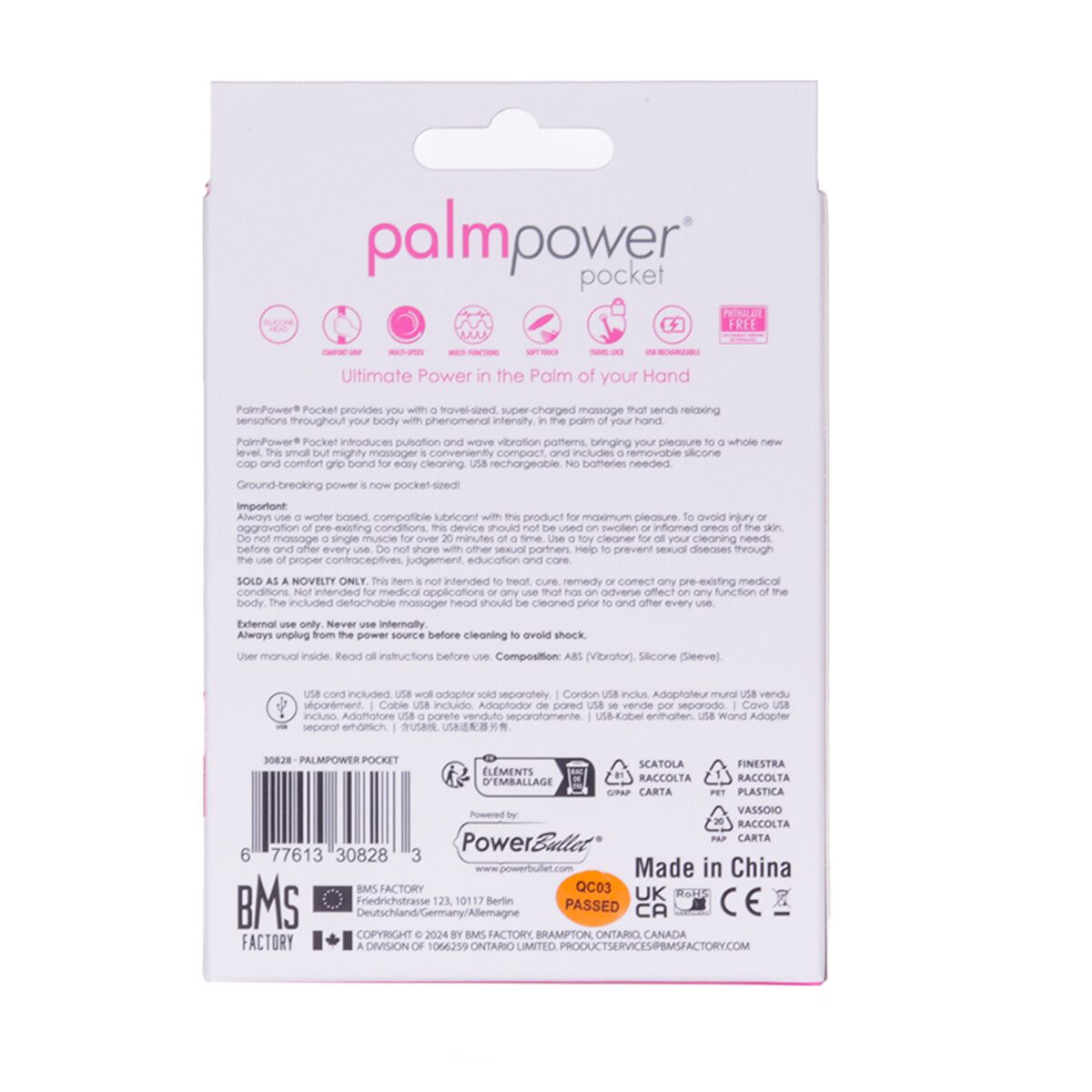 Мінівібромасажер palmpower pocket із чохлом на блискавці, водостійкий, перезаряджуваний, довжина 9см Мінівібромасажер palmpower pocket із чохлом на блискавці, водостійкий, перезаряджуваний, довжина 9см