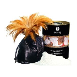 Смачна пудра для оральних пестощів shunga sweet snow body powder – raspberry feeling (228 гр)