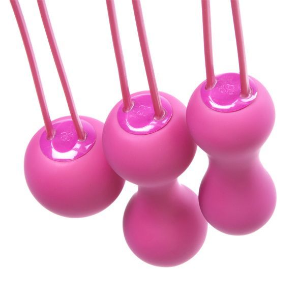 Набір вагінальних кульок je joue ami fuchsia, діаметр 3,8 3,3 2,7см, вага 54 71 100гр + подарунок косметичка Набір вагінальних кульок je joue ami fuchsia, діаметр 3,8 3,3 2,7см, вага 54 71 100гр + подарунок косметичка