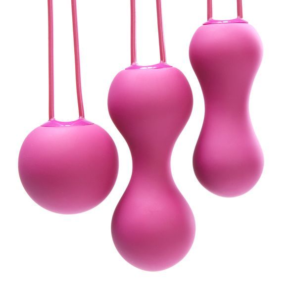 Набір вагінальних кульок je joue ami fuchsia, діаметр 3,8 3,3 2,7см, вага 54 71 100гр + подарунок косметичка Набір вагінальних кульок je joue ami fuchsia, діаметр 3,8 3,3 2,7см, вага 54 71 100гр + подарунок косметичка