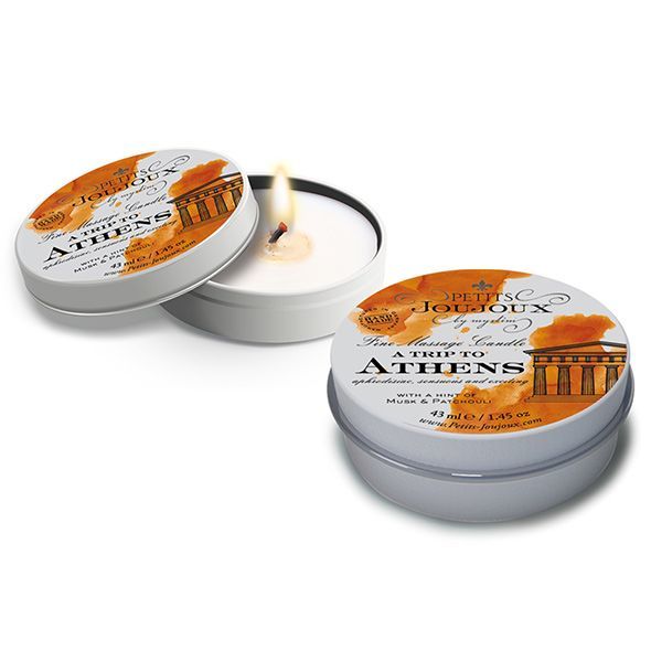 Масажна свічка petits joujoux athens musk and patchouli (43 мл) з афродизіаками Масажна свічка petits joujoux athens musk and patchouli (43 мл) з афродизіаками