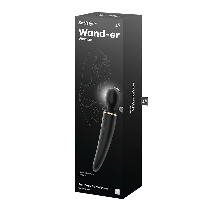 Вібромасажер satisfyer wand er woman (black/gold), водонепроникний, потужний, розмір xxl Вібромасажер satisfyer wand er woman (black/gold), водонепроникний, потужний, розмір xxl