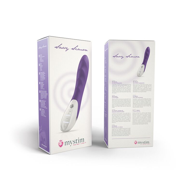 Потужний вібратор mystim sassy simon purple з двома моторами і стимулюючим рельєфом Потужний вібратор mystim sassy simon purple з двома моторами і стимулюючим рельєфом