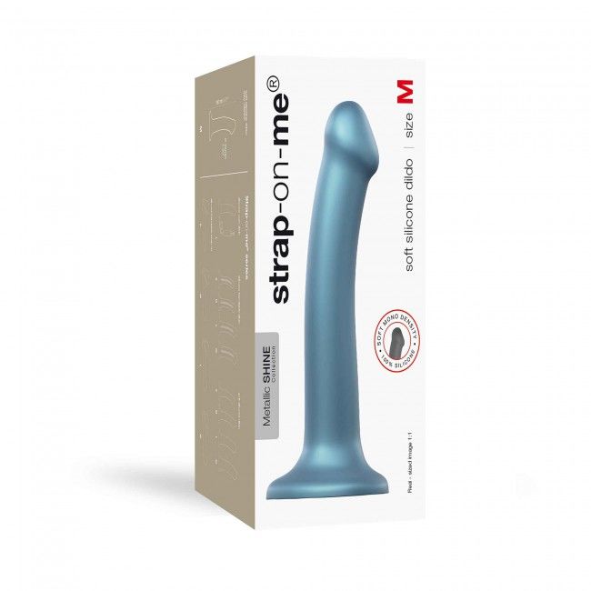 Насадка для страпону strap on me mono density dildo m blue, діам. 3,3 см, одношаровий силікон, гнучк Насадка для страпону strap on me mono density dildo m blue, діам. 3,3 см, одношаровий силікон, гнучк