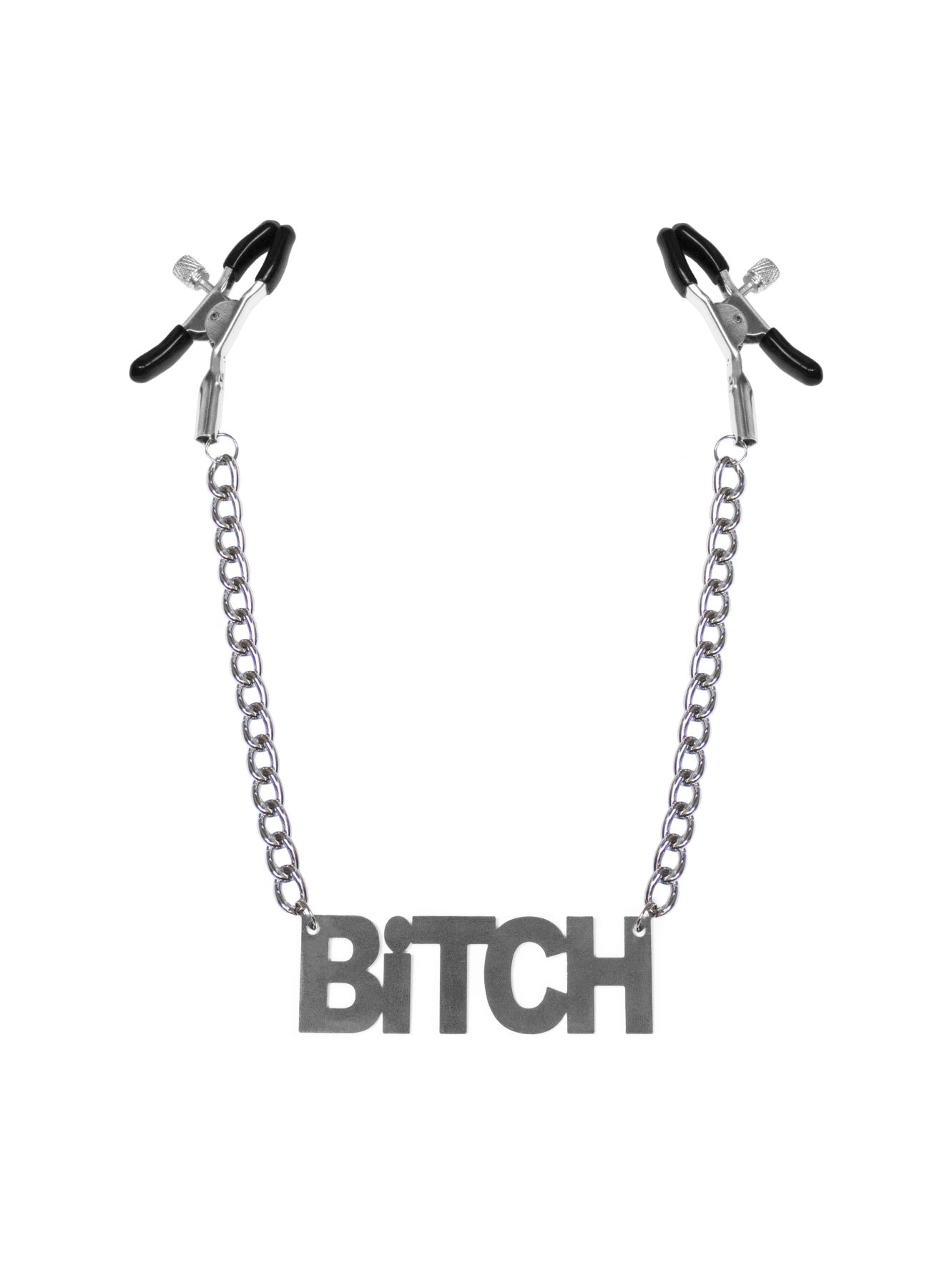 Затискачі для сосків bitch, feral feelings nipple clamps bitch, срібло/чорний Затискачі для сосків bitch, feral feelings nipple clamps bitch, срібло/чорний