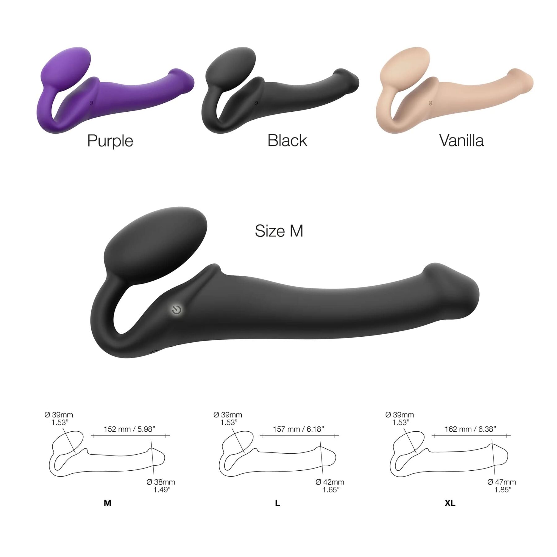 Безремінний страпон з вібрацією strap on me vibrating violet l, діам. 4,2 см, пульт ДК, регульований Безремінний страпон з вібрацією strap on me vibrating violet l, діам. 4,2 см, пульт ДК, регульований