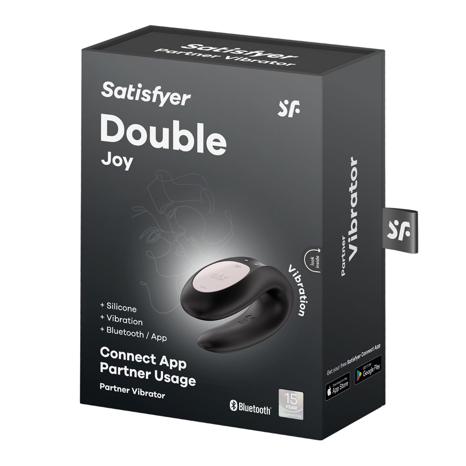 Смарт вібратор для пар satisfyer double joy black із широким кліторальним стимулятором Смарт вібратор для пар satisfyer double joy black із широким кліторальним стимулятором