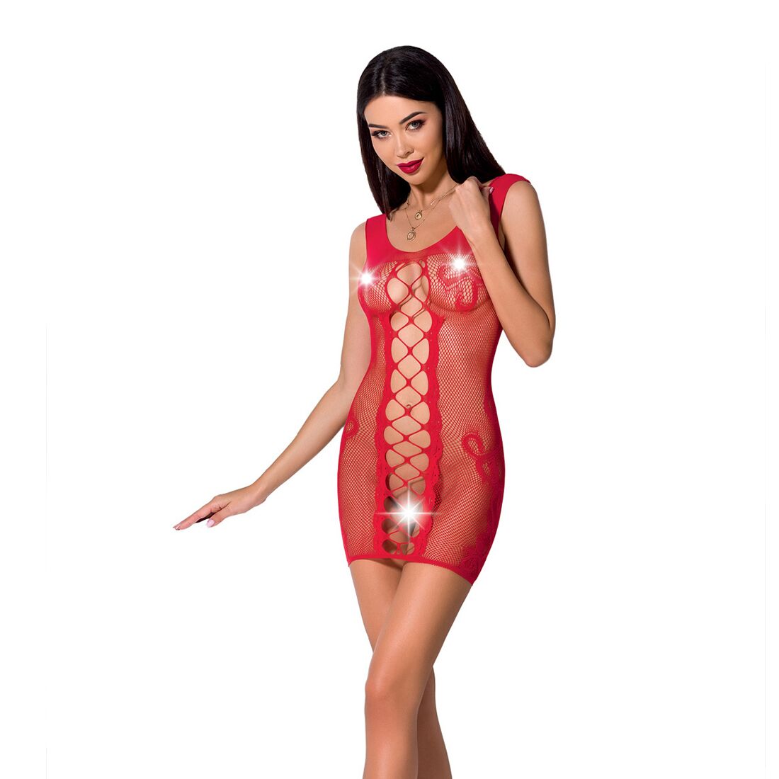 Відверта сукня сітка passion bs073 red