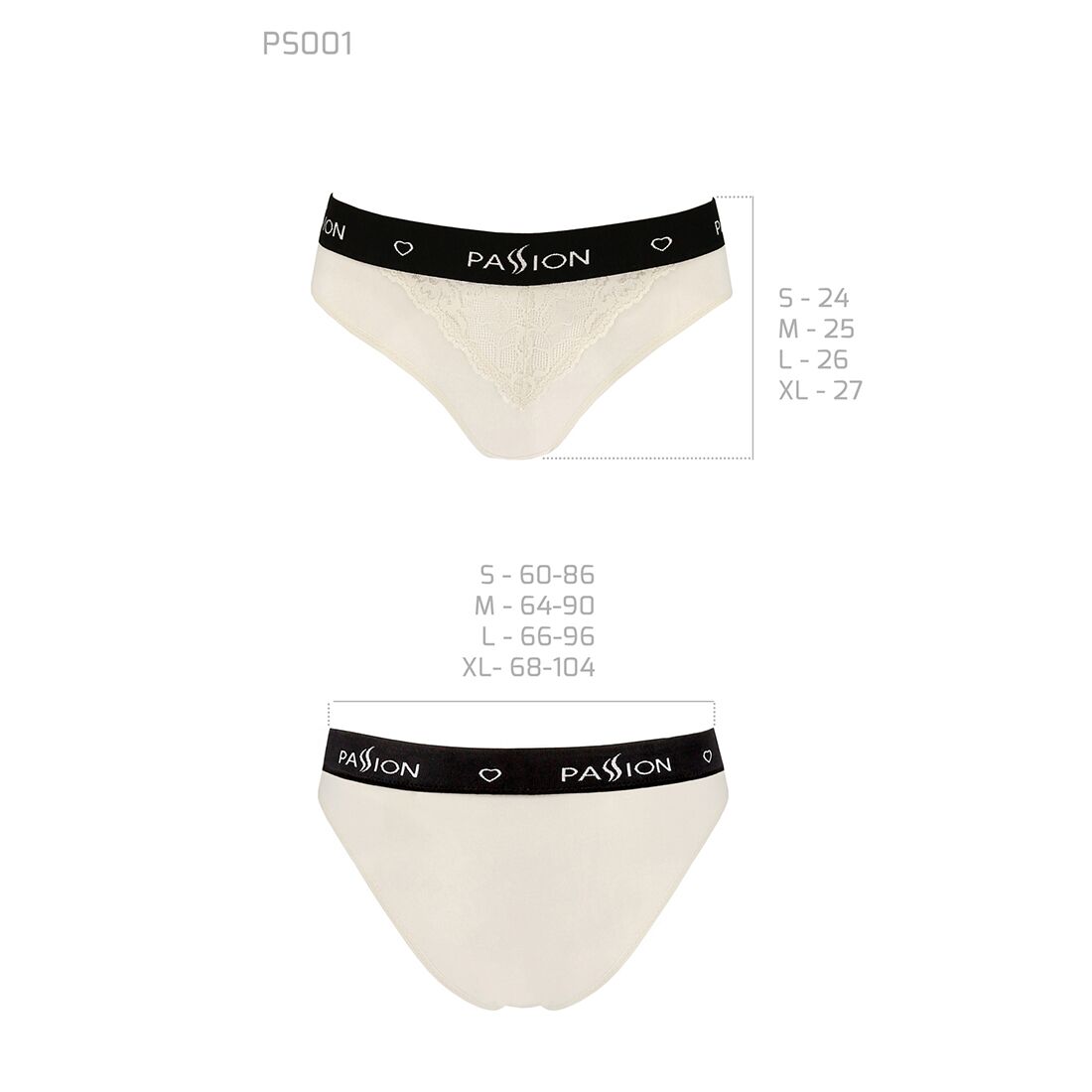 Трусики з широкою гумкою і мереживом passion ps001 panties m, ecru Трусики з широкою гумкою і мереживом passion ps001 panties m, ecru
