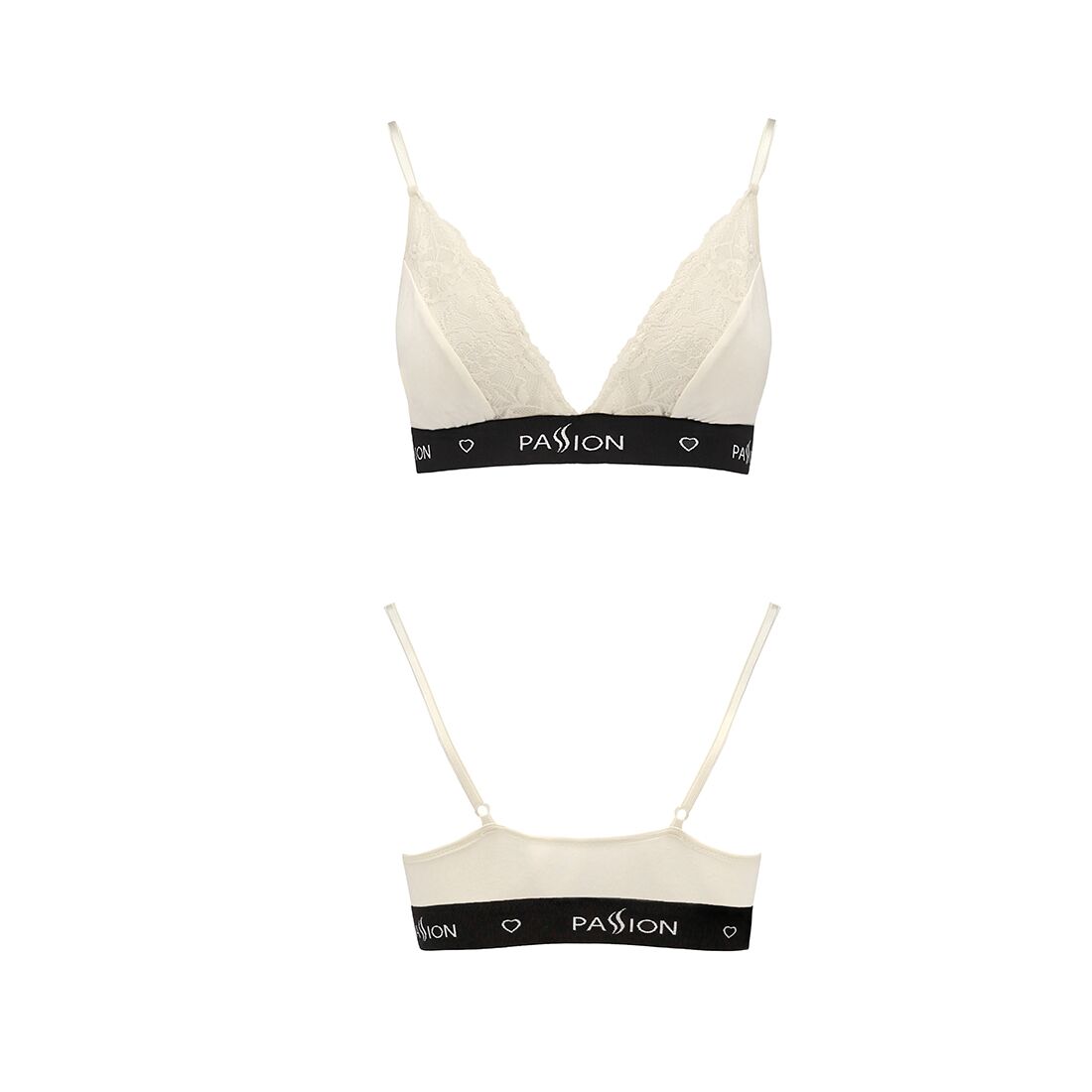 Еластичний топ з мереживом passion ps001 top m, ecru Еластичний топ з мереживом passion ps001 top m, ecru