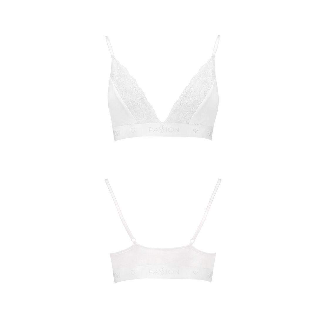 Еластичний топ з мереживом passion ps001 top m, white Еластичний топ з мереживом passion ps001 top m, white