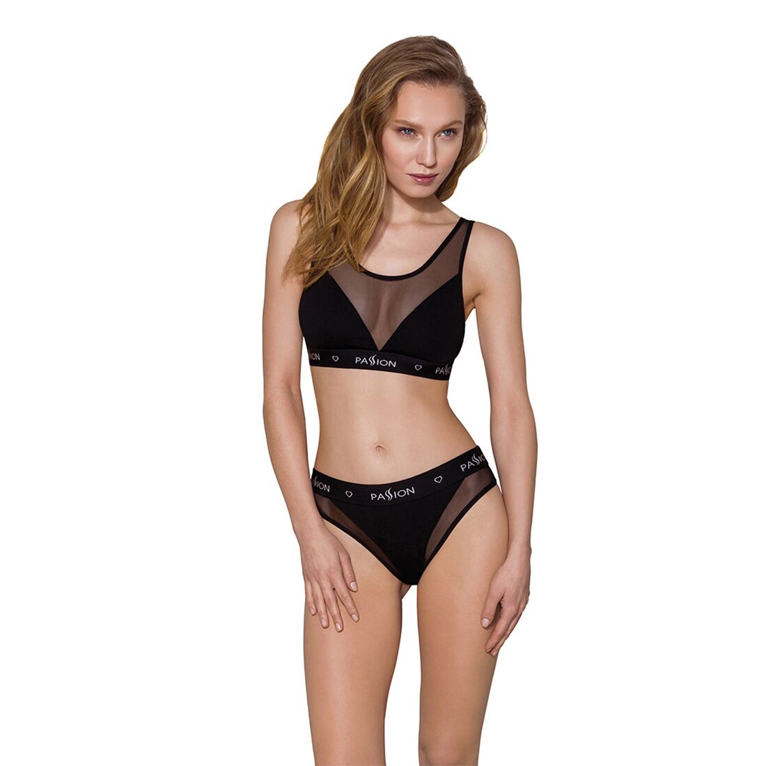 Трусики з прозорою вставкою passion ps002 panties s, black Трусики з прозорою вставкою passion ps002 panties s, black