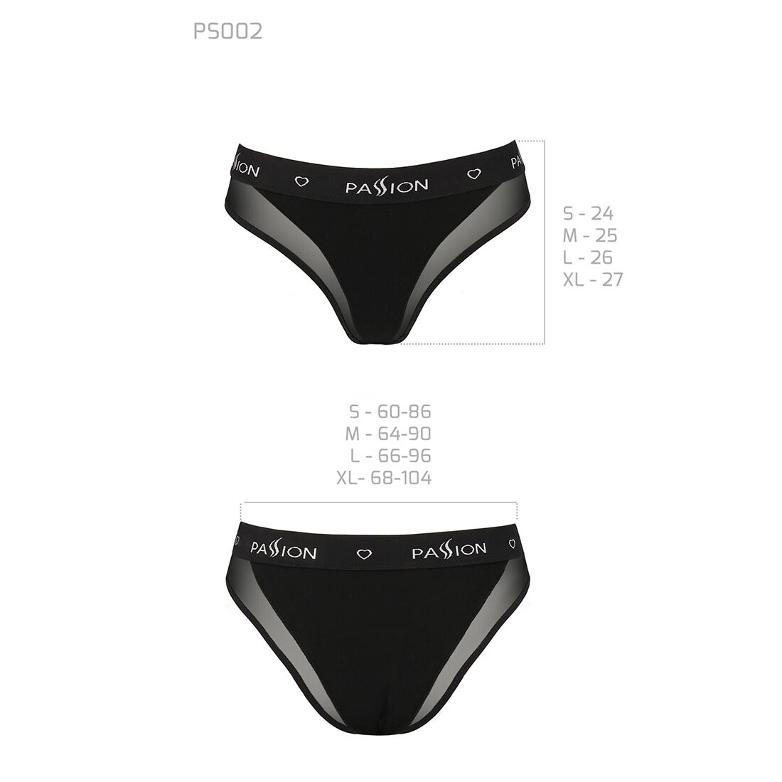 Трусики з прозорою вставкою passion ps002 panties s, black Трусики з прозорою вставкою passion ps002 panties s, black