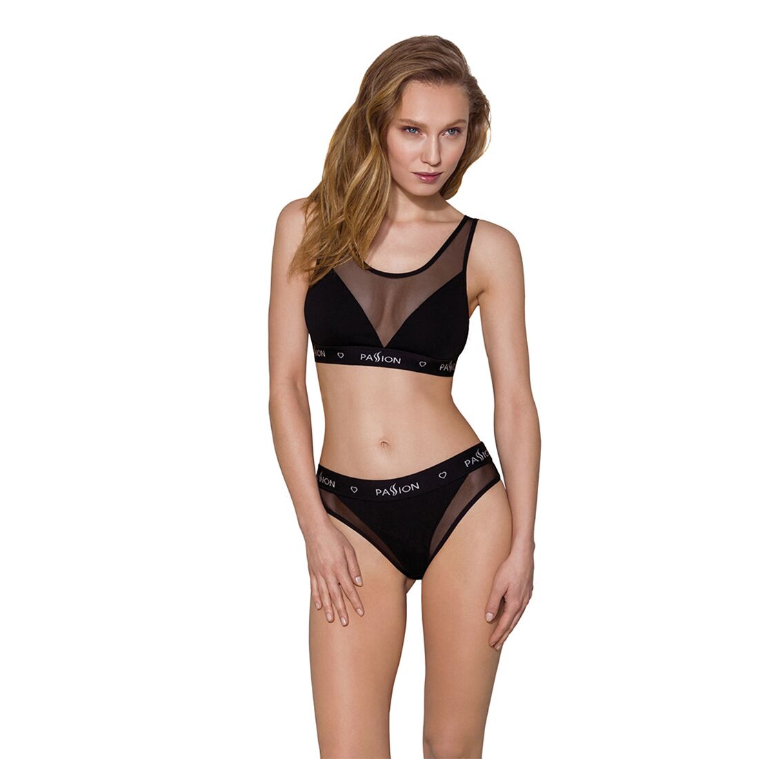 Топ з прозорою вставкою passion ps002 top m, black Топ з прозорою вставкою passion ps002 top m, black