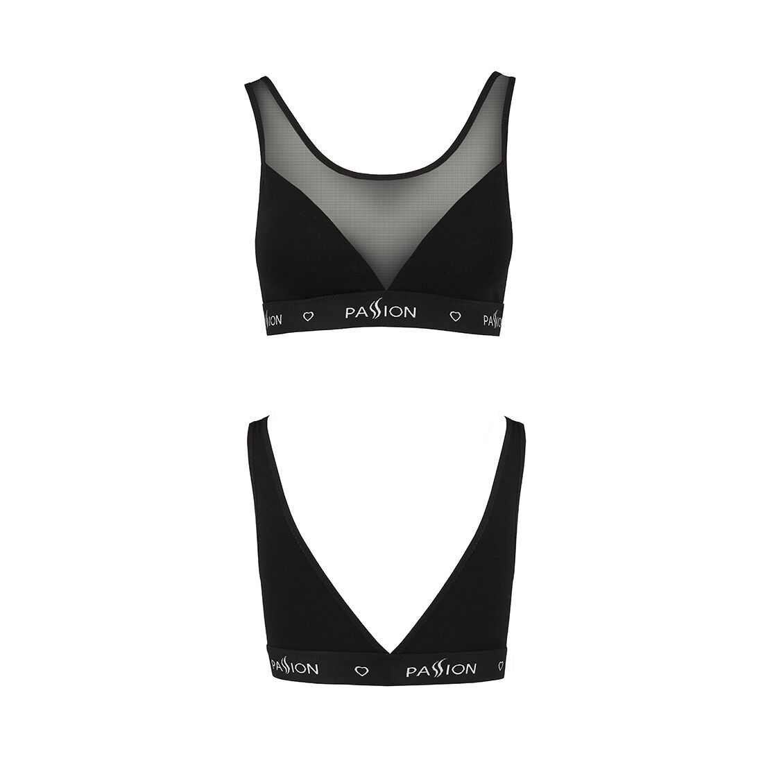 Топ з прозорою вставкою passion ps002 top m, black Топ з прозорою вставкою passion ps002 top m, black